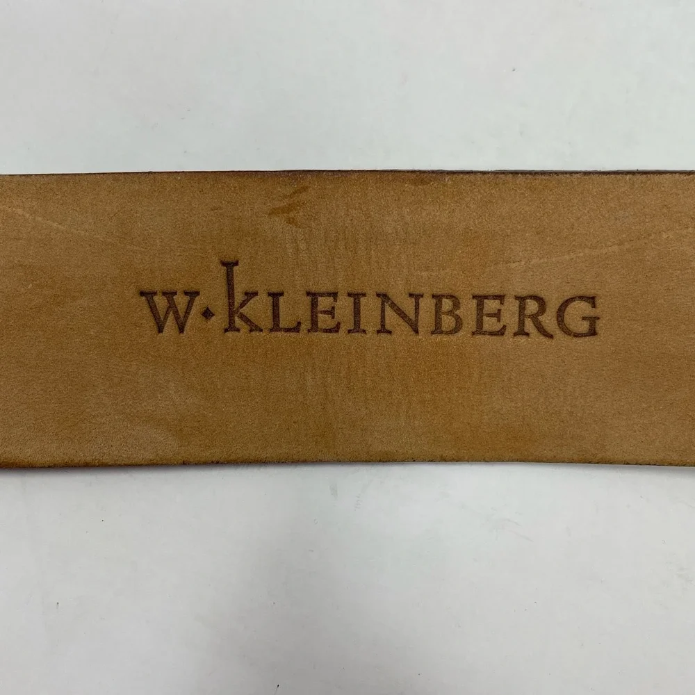 Vtg‎ W Kleinberg Belt Mens 46 Brown Embossed Basketweave Made in USA